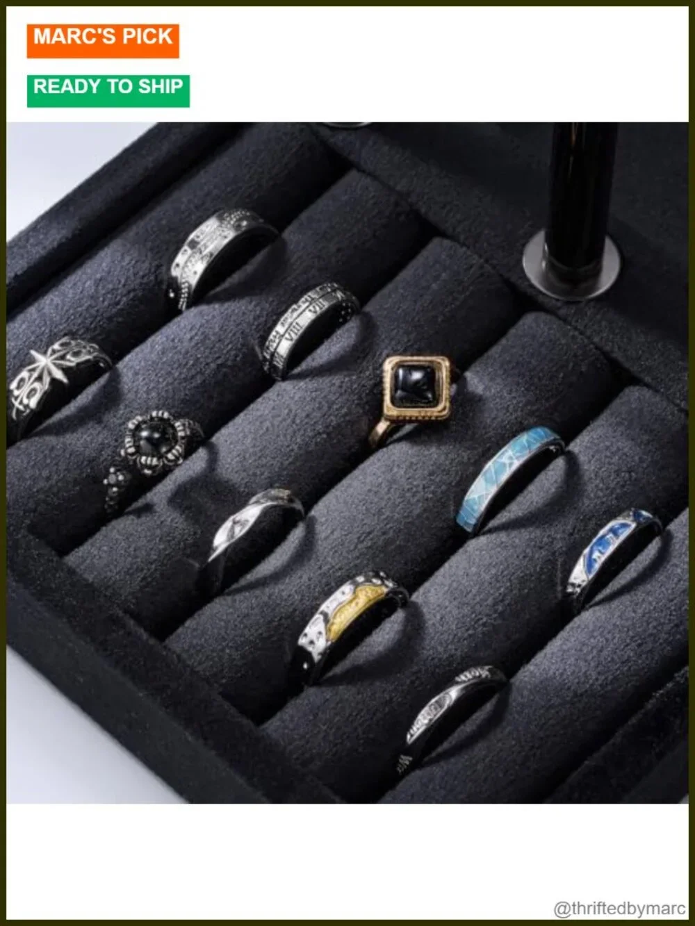 Mens Velvet Jewelry Organizer 3 Tier Watch Display Stand